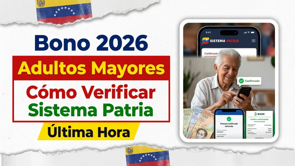 Bono del gobierno para adultos mayores 2026 – Cómo verificar en el Sistema Patria
