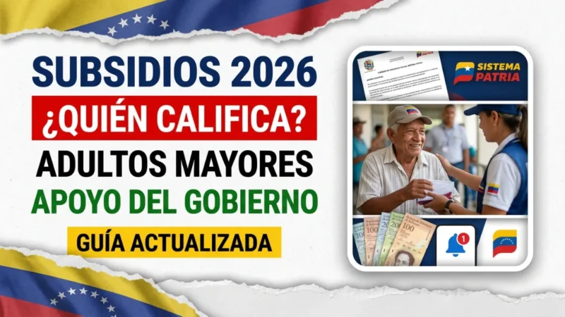 Subsidios del gobierno para adultos mayores en Venezuela 2026 – Quiénes califican