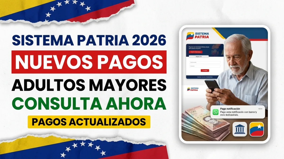 Nuevos pagos del Sistema Patria para adultos mayores 2026 – Consulta ahora