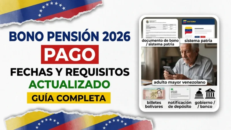 Bono de pensión en Venezuela 2026 – Fechas de pago y requisitos