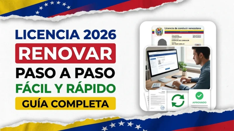 Cómo renovar la licencia de conducir en Venezuela 2026: guía paso a paso