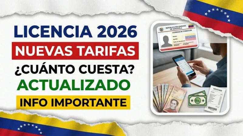 Actualización de tarifas de licencia de conducir en Venezuela 2026: lo que debes saber