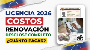 Costos de renovación de licencia en Venezuela 2026: desglose completo