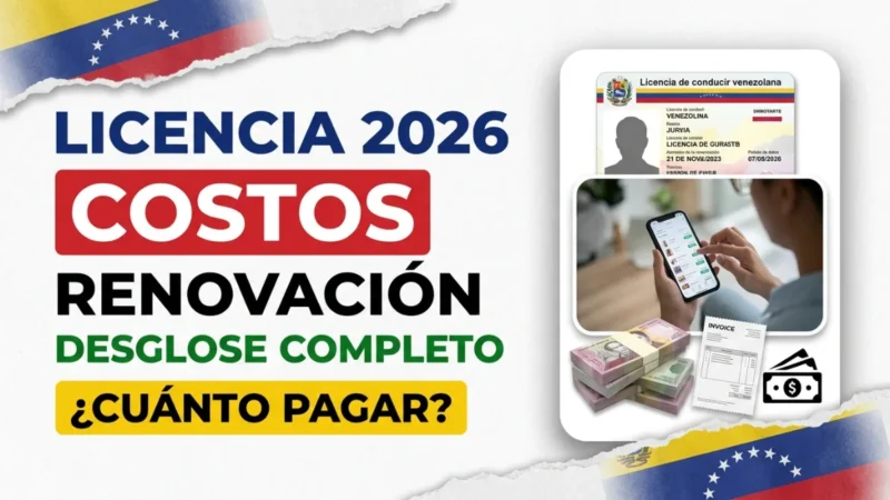 Costos de renovación de licencia en Venezuela 2026: desglose completo
