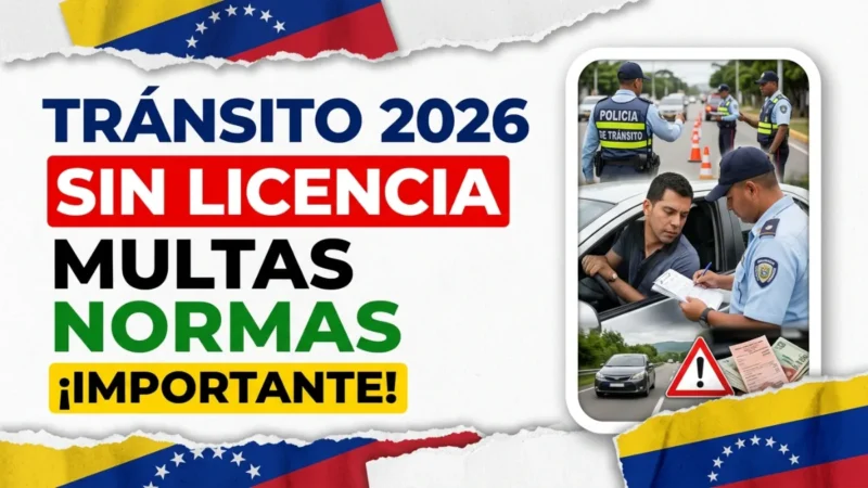 Conducir sin licencia en Venezuela 2026: multas y normas