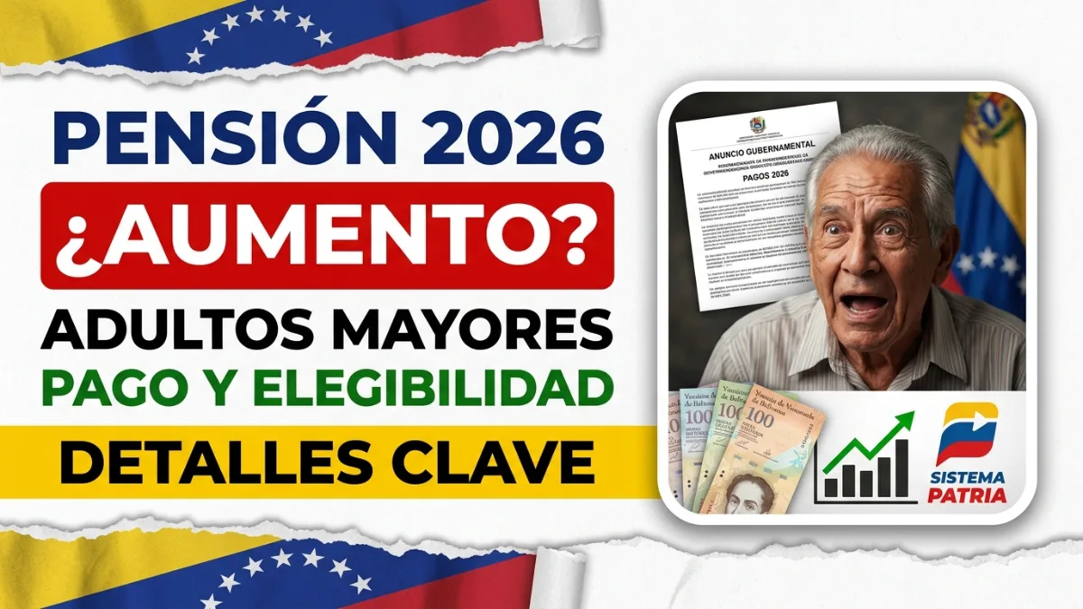 Aumento de pensión para adultos mayores en Venezuela 2026: elegibilidad y detalles de pago