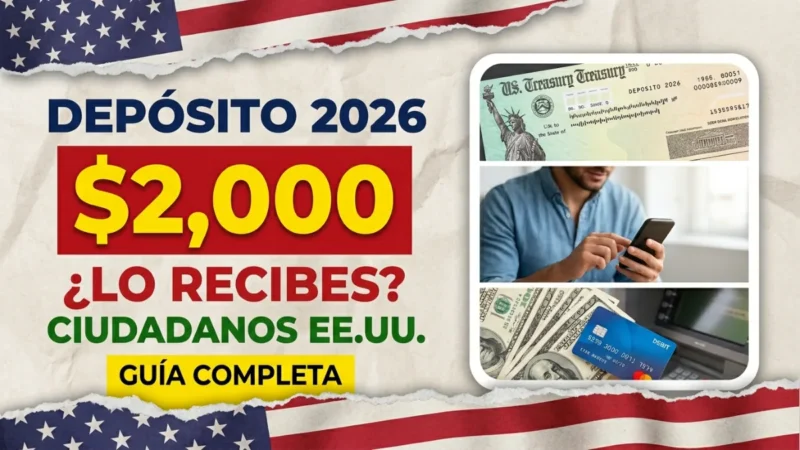 Create a high CTR YouTube thumbnail with clean typography, realistic photo elements, framed layout on the right side, white paper background, and top & bottom torn paper borders with a single USA flag printed on paper (not repeated). Theme: depósito directo de $2,000 para ciudadanos de EE. UU. en febrero de 2026. BACKGROUND Clean white paper texture light grain soft shadow news poster look no gradient no pattern TOP & BOTTOM PAPER BORDER Add torn paper strip on top Add torn paper strip on bottom Paper style: realistic torn edges paper cut effect news banner feel IMPORTANT FLAG RULE: Use only ONE USA flag per strip Do NOT repeat pattern Do NOT use multiple small flags Flag must be: single large USA flag slightly zoomed / cropped printed on paper slightly faded ink natural realistic feel LAYOUT STRUCTURE LEFT SIDE (60% width text) — SPANISH Top headline (dark blue bold): DEPÓSITO 2026 Main focus box (red rectangle): Inside text (big yellow bold): $2,000 Below text (red bold): ¿LO RECIBES? Next line (green bold): CIUDADANOS EE.UU. Bottom strip (yellow banner): GUÍA COMPLETA Rules: tight spacing no empty space clean alignment balanced font bold but clean mobile readable RIGHT SIDE (40% width framed visual) Create white rounded card frame All visuals inside Use REALISTIC photos Inside frame: Top: Cheque del Tesoro de EE. UU. / documento de depósito Center: Persona revisando su móvil o cuenta bancaria Bottom: Billetes USD tarjeta / cajero automático All elements inside one frame Frame style: white card rounded corners soft shadow clean border finance news style STYLE realistic no cartoon no illustration high contrast sharp shadow ultra HD professional finance thumbnail TECH 16:9 1280x720+ mobile readable high CTR FINAL KEYWORDS depósito directo usa $2000 pago cheque estímulo ciudadanos eeuu dinero banco usa flag paper torn paper border white paper background realistic photo framed layout high ctr thumbnail