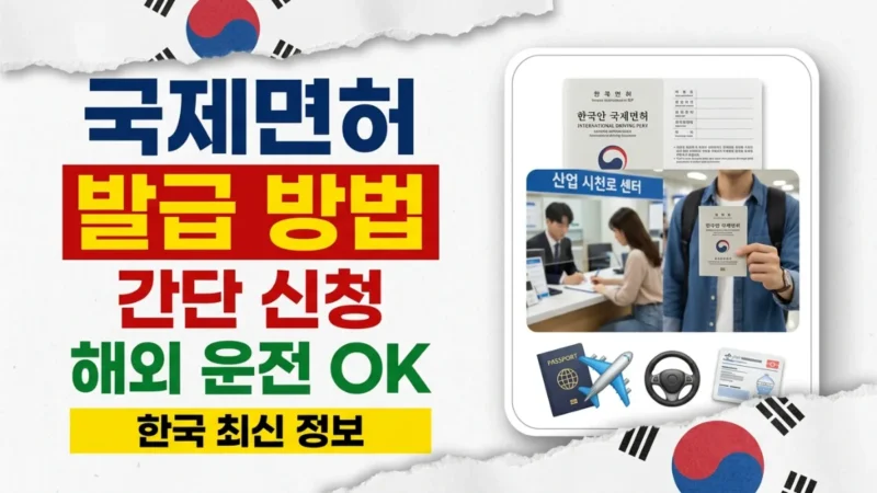 한국 국제운전면허증 발급 방법