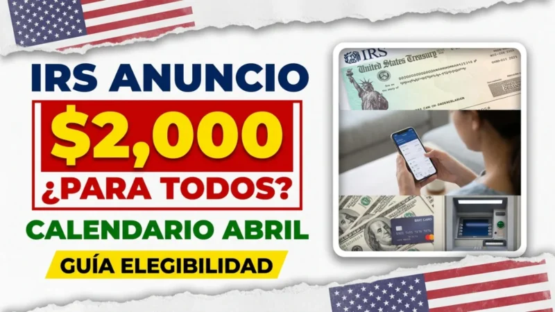 El IRS anunció hoy un depósito directo de $2,000 para todos – Nuevo calendario de pagos del 1 de abril de 2026 y guía de elegibilidad