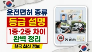 한국 운전면허 종류와 등급 설명