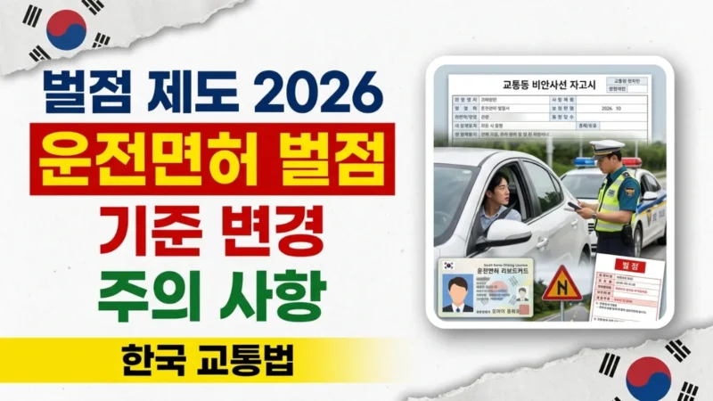 2026년 한국 운전면허 벌점 제도