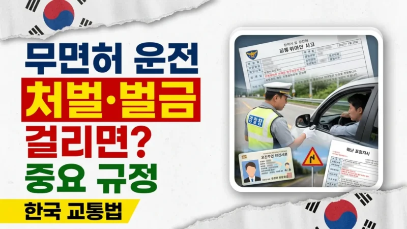 한국 무면허 운전 처벌 및 벌금