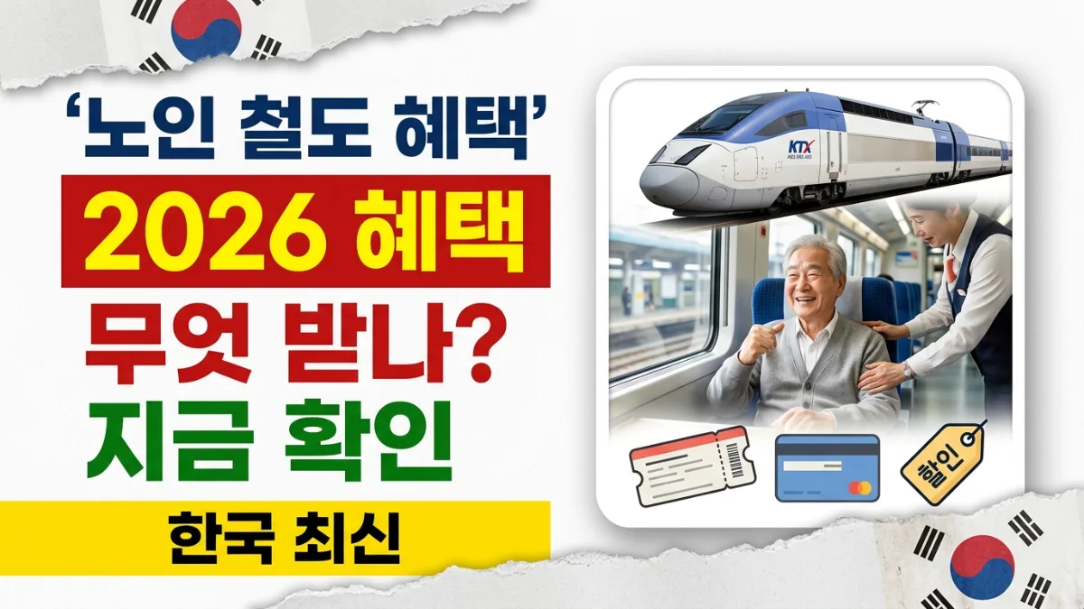 2026년 한국 노인 철도 혜택 – 받을 수 있는 혜택