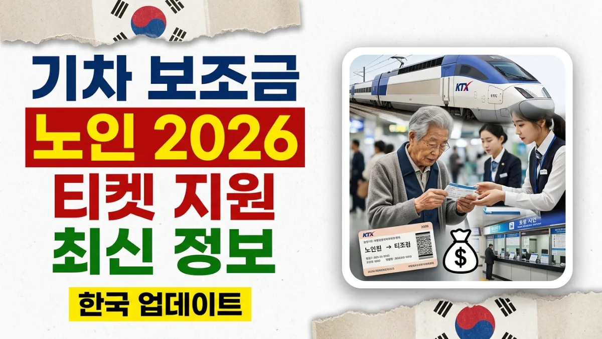 2026년 한국 노인 기차 티켓 보조금 – 최신 정보