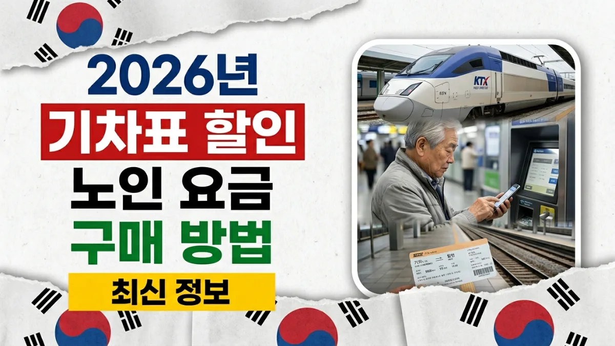 2026년 한국 노인 저렴한 기차표 구매 방법