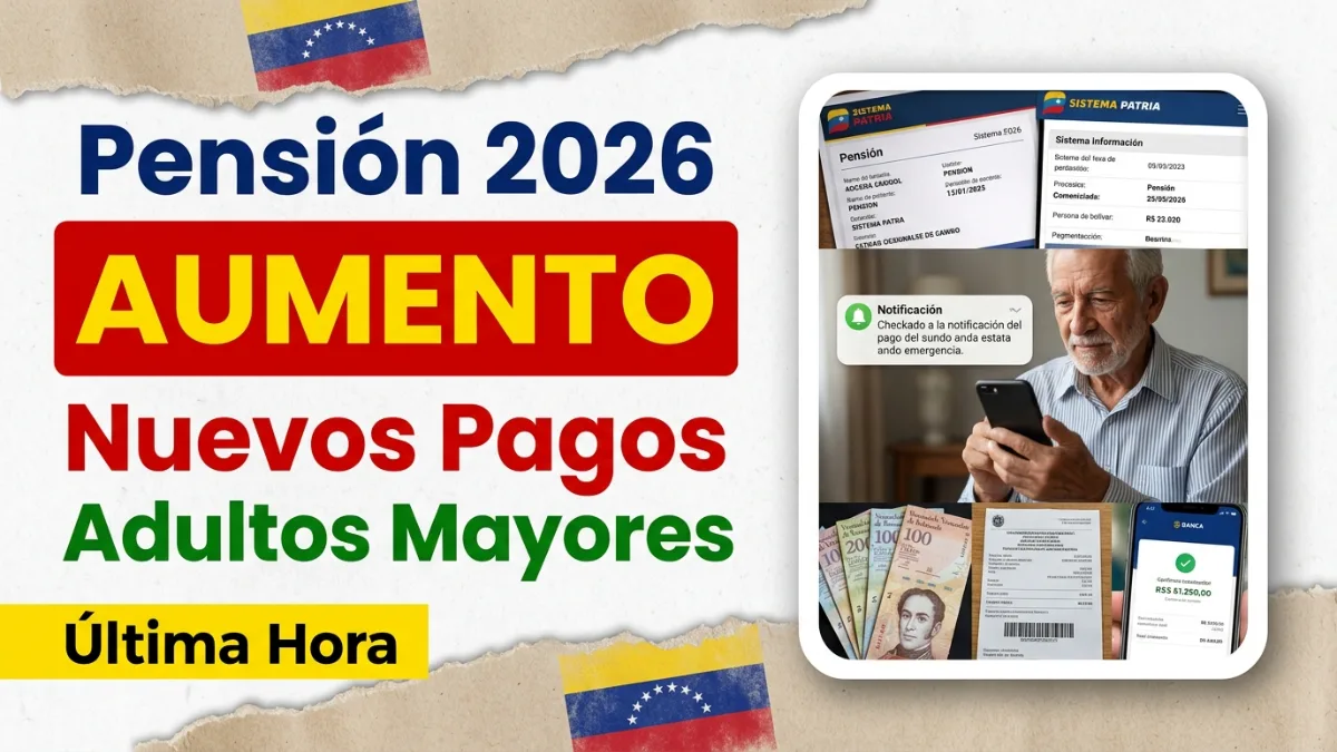 Aumento de pensión en Venezuela 2026 – Nuevos pagos para adultos mayores