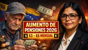 Venezuela confirma aumento de pensiones: pago mensual entre $3 y $5 en 2026